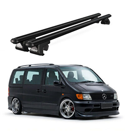 Venüs Mercedes-Benz Vito (W638) (1996-2003) Uyumlu Siyah Ara Atkı Port Bagaj Tavan Barı