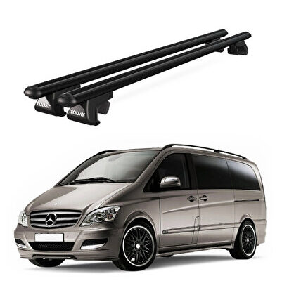 Venüs Mercedes-Benz Vito (W639) (2003-2014) Uyumlu Siyah Ara Atkı Port Bagaj Tavan Barı
