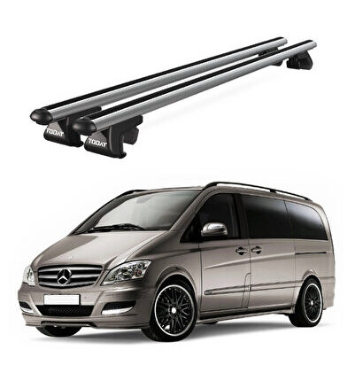 Venüs Mercedes-Benz Vito (W639) (2003-2014) Uyumlu Gri Ara Atkı Port Bagaj Tavan Barı