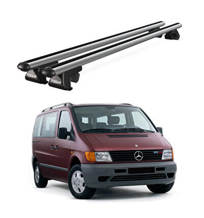 Venüs Mercedes-Benz Vito Van (1996-2004) Uyumlu Gri Ara Atkı Port Bagaj Tavan Barı