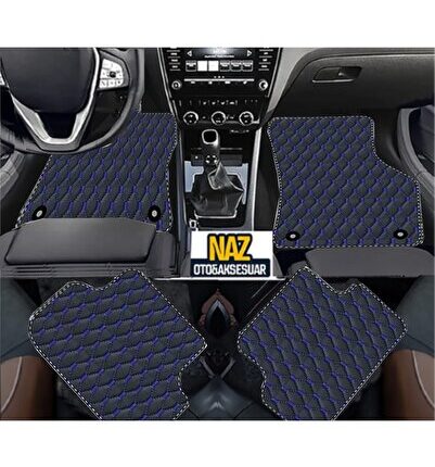 MERCEDES vito-2003-2014-tkm Uyumlu Mavi Dikişli Siyah Deri Paspas