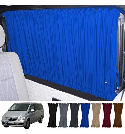 Mercedes Vito W639 5 Cam 2003-2014 Uyumlu Mavi Raylı Oto Perde Takımı