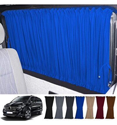 Mercedes Vito W447 5 Cam 2014+ Uyumlu Mavi Raylı Oto Perde Takımı
