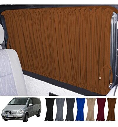 Mercedes Vito W639 5 Cam 2003-2014 Uyumlu Taba Raylı Oto Perde Takımı