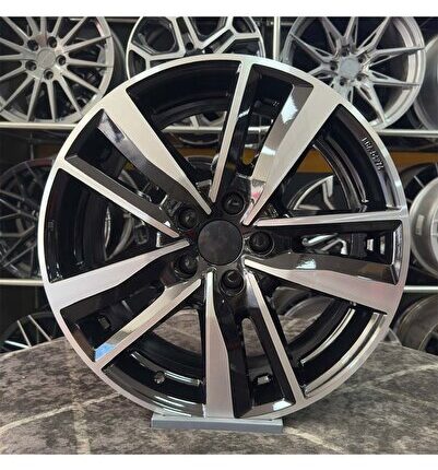 17 inç 5x100 Polo İbiza Taigo Egea Doblo Siyah Elmas Kesim Jant Modeli (4 Adet)