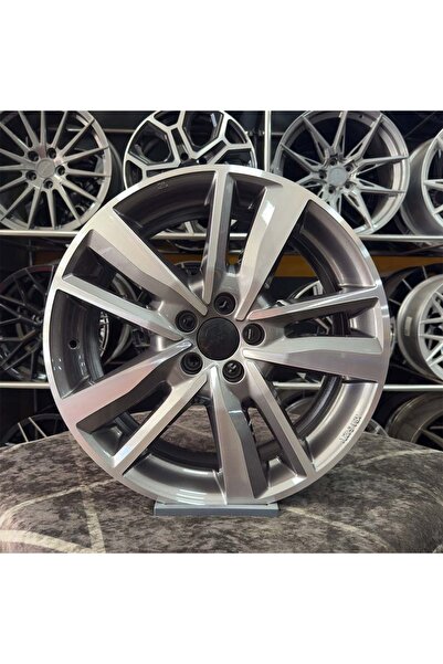1_org_zoom-11335.jpg 17 inç 5x100 Polo İbiza Taigo Egea Doblo Gun Metal Elmas Kesim Jant Modeli(4 Adet) - Görsel 1