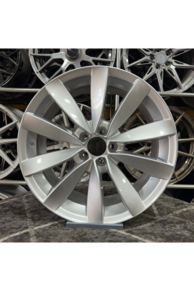 1_org_zoom-11343.jpg 18 inç 5x100 Lugano Polo İbiza Fabia Taigo Egea Doblo Uyumlu Gümüş Jant Modeli (4 Adet) - Görsel 1