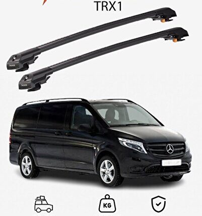 Mercedes-Benz Vito 2015-Sonrası TRX1 Carrier Kilitli Ara Atkı Taşıyıcı Tavan Barı Siyah