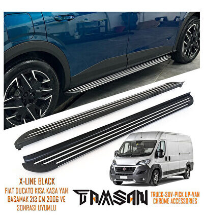 FIAT DUCATO KISA KASA X-LINE MODEL YAN BASAMAK SIYAH 213 CM 2006 VE SONRASI UYUMLU