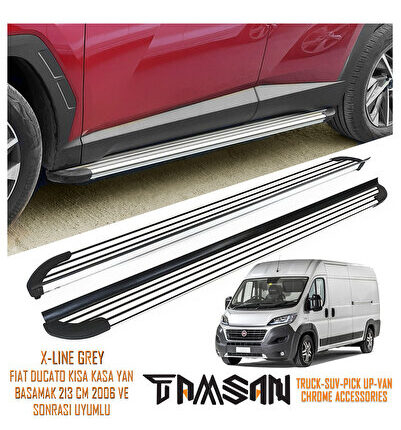 FIAT DUCATO KISA KASA X-LINE MODEL YAN BASAMAK GRI 213 CM 2006 VE SONRASI UYUMLU