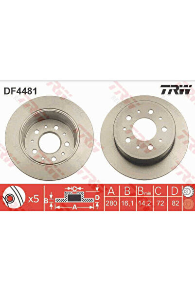1_org_zoom-2276.jpg Ducato 04>/Boxer 94>01/Jumper 99>02 Arka Sağ Sol Takım Fren Disk Aynası Deliksiz 280mm*16mm DF4481L - Görsel 1