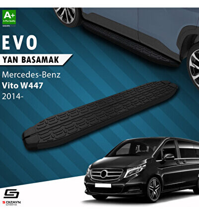 Mercedes Vito W447 Kısa Şase Evo Siyah Yan Basamak 233 Cm 2014 Üzeri A+ Kalite MR-447-KS-YBS-EV-SA-2