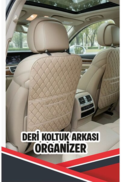 1_org_zoom-3647.jpg FORD COURİER UYUMLU 2 ADET KREM DERİ KREM DİKİŞLİ ARAÇ İÇİ KOLTUK ORGANİZERİ - Görsel 1