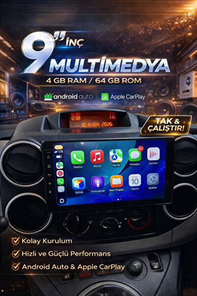1_org_zoom-5255.jpg 4GB RAM 64GB HAFIZA CİTROEN BERLİNGO Uyumlu PARTNER ANDROİD MULTİMEDYA CARPLAY - Görsel 1