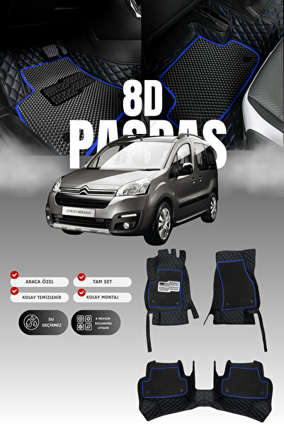 1_org_zoom-5390.jpg Citroen Berlingo (2008-2018) 8D Deri Havuzlu Oto Paspas | Tam Koruma,Araca Özel & Hızlı Montaj - Görsel 1