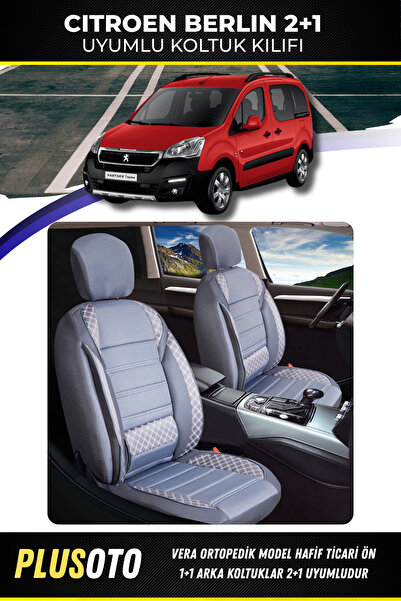 1_org_zoom-5676.jpg Citroen Berlingo (2+1) TİCARİ Uyumlu Vera Serisi Füme Oto Koltuk Kılıfı 5li Takım Set T-8 - Görsel 1