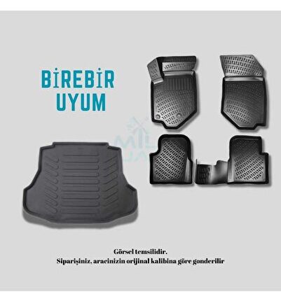 MİLLGUARD Citroen Berlingo 2009-2018 3D Lazer Kesim Bagaj Havuzu  ve Paspas Takımı