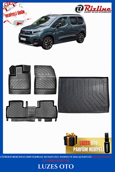 1_org_zoom-5946.jpg Citroen Berlingo 3D Havuzlu Paspas 2+1 ARKA KOLTUK ve Bagaj Demirli Bagaj Havuzu 2023 Model Uyumlu - Görsel 1
