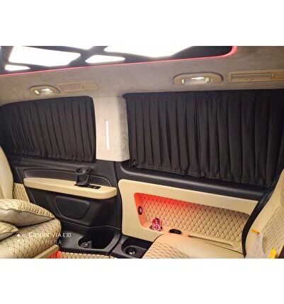 Mercedes - Benz Vito 116 BlueTec 2016 VİP PLİSE PERDE(İMALATTAN) 1.KALİTE SİYAH KUMAŞ