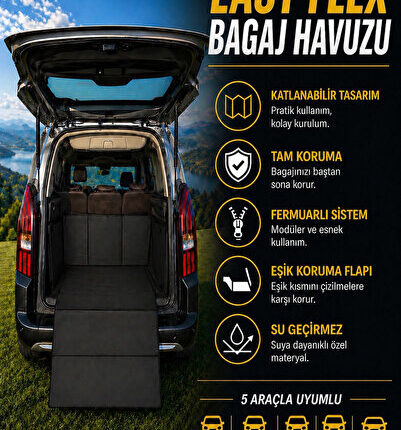Easy Flex Bagaj Havuzu & Halısı – Rifter Berlingo Doblo Combo Proace City Uyumlu