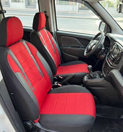 Citroen Berlingo İle Uyumlu Tam Set Oto Koltuk Kılıfı Arka koltuk 2+1 Favori Serisi Kırmızı