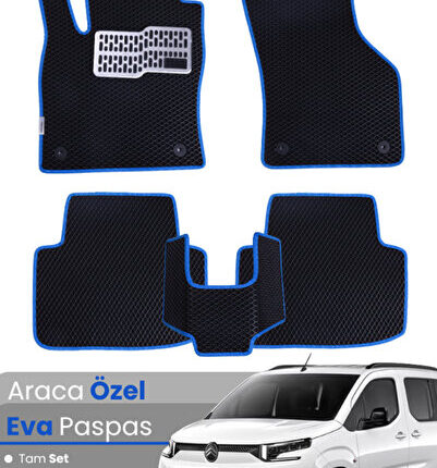 Citroen Berlingo (2019 ve Sonrası) EVA Paspas Tam Set – Birebir Uyum,Araca Özel Tasarım,Kolay Montaj