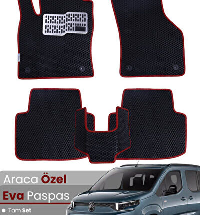 CİTROEN BERLİNGO (2024-2025) Uyumlu EVA Paspas Tam Set–Araca Özel,Su Geçirmez,Kolay Montaj