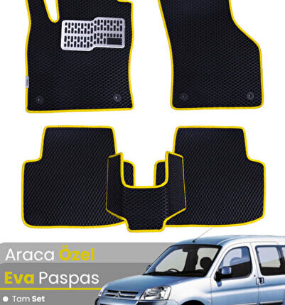 CİTROEN BERLİNGO (2008-2018) Uyumlu EVA Paspas Tam Set–Araca Özel,Su Geçirmez,Kolay Montaj