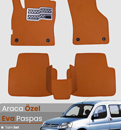 CİTROEN BERLİNGO (2008-2018) Uyumlu EVA Paspas Tam Set–Araca Özel,Su Geçirmez,Kolay Montaj
