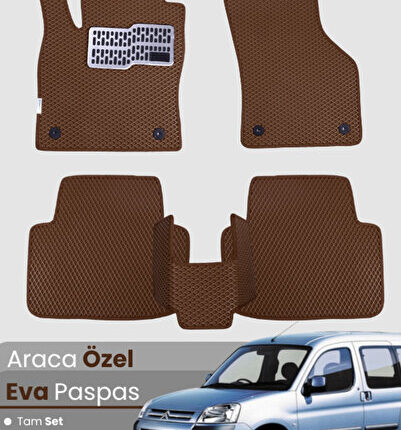 CİTROEN BERLİNGO (2008-2018) Uyumlu EVA Paspas Tam Set–Araca Özel,Su Geçirmez,Kolay Montaj