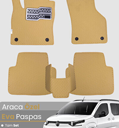 Citroen Berlingo (2019 ve Sonrası) EVA Paspas Tam Set – Birebir Uyum,Araca Özel Tasarım,Kolay Montaj