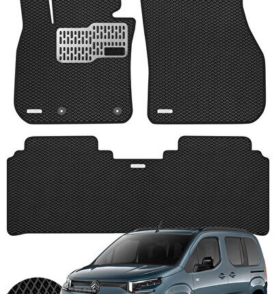 Berlingo 2019 ve Sonrası Uyumlu Hücreli Premium Eva Paspas Seti Tam Set Siyah