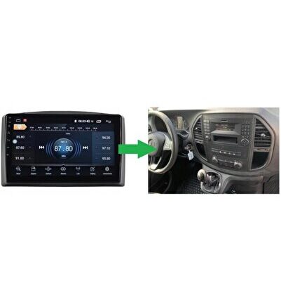 Mercedes Vito Android GPS Carplay 2+32 GB Multimedya Teyp (2014-2020)