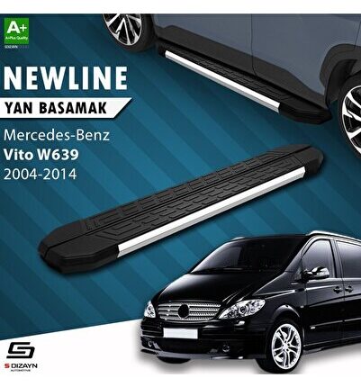 S-Dizayn Mercedes Vito W639 Kısa Şase NewLine Krom Yan Basamak 233 Cm 2004-2014 A+ Kalite