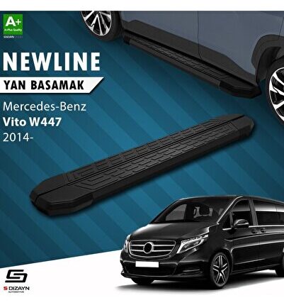 S-Dizayn Mercedes Vito W447 Kısa Şase NewLine Siyah Yan Basamak 233 Cm 2014 Üzeri A+ Kalite