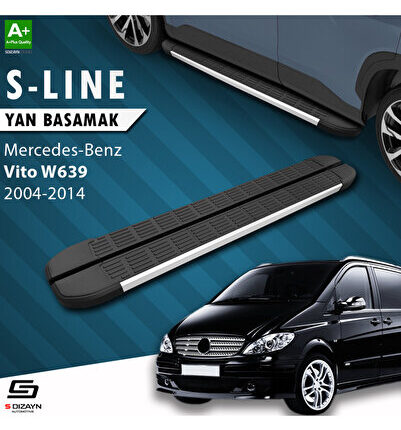 Mercedes Vito W639 Uzun Şase S-Line Aluminyum Yan Basamak 253 Cm 2004-2014 A+ Kalite MR-W39-US-YBS-S