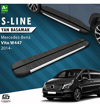 Mercedes Vito W447 Uzun Şase S-Line Aluminyum Yan Basamak 253 Cm 2014 Üzeri A+ Kalite MR-447-US-YBS-