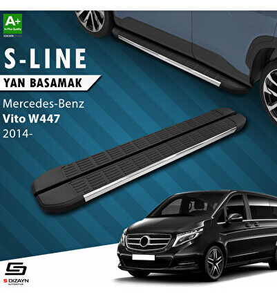 Mercedes Vito W447 Uzun Şase S-Line Krom Yan Basamak 253 Cm 2014 Üzeri A+ Kalite MR-447-US-YBS-SL-KA