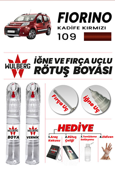 1_org_zoom-10036.jpg Fiat Fiorino Kadife Kırmızı 109 Rötuş Boya 25 ml + Vernik İğne & Fırça Uçlu Kalıcı Çizik Giderici - Görsel 1