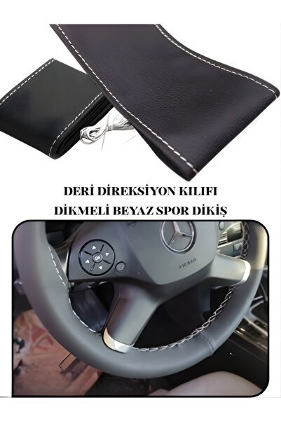 1_org_zoom-10421.jpg Peugeot Rifter Siyah Delikli Düz Deri Direksiyon Kılıfı Prime Kalite - Görsel 1