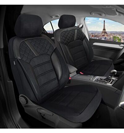 Renault Kangoo 2021 Uyumlu 1+1 Siyah Tay Tüyü Koltuk Kılıfı Ts944