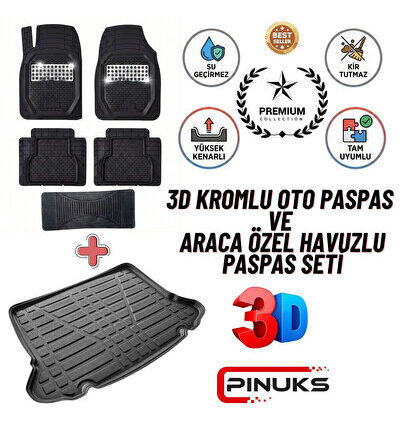 Renault Kangoo 1997-2007 Uyumlu 3D Bagaj Havuzu