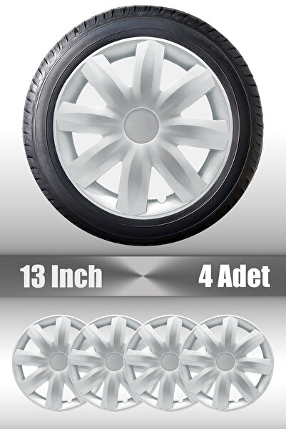 1_org_zoom-12720.jpg Renault Clio Kangoo 13" inç Uyumlu 4 Adet 1 Takım Gri Jant Kapağı - Görsel 1