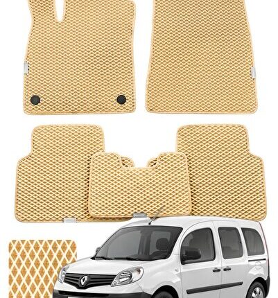 Renault Kangoo 2007-2021 Özelleştirilebilir Premium Eva Oto Paspas Seti - Bej