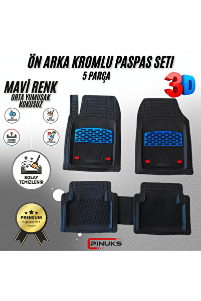 1_org_zoom-12972.jpg RENAULT KANGOO 1999 MODEL UYUMLU SİYAH- MAVİ RENK PREMİUM OTO PASPAS SETİ - Görsel 1