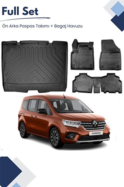 1_org_zoom-13322.jpg Renault Kangoo 2025 Model Tam Uyumlu Paspas+Bagaj Havuzu Seti - Görsel 1