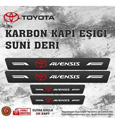 Toyota Proace city Uyumlu Deri Karbon Kapı Eşiği Koruyucu Bant 4 adet