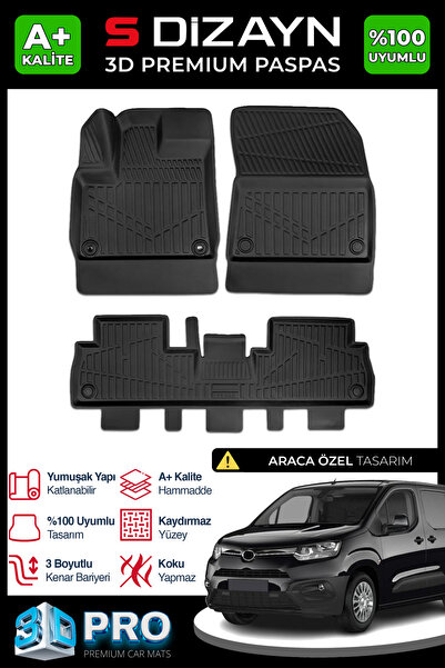 1_org_zoom-13686.jpg S-Dizayn Toyota Proace City 3D Pro Havuzlu Paspas 2018 Üzeri A+ Kalite 3DS-SDZ018 - Görsel 1