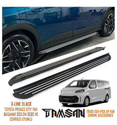 TOYOTA PROACE CITY X-LINE MODEL YAN BASAMAK SIYAH 203 CM 2020 VE SONRASI UYUMLU