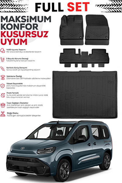 1_org_zoom-14067.jpg Toyota Proace City 2019 Model Koltuk Bagaj Arası Demir Yok 4D Bagaj Havuzu Araca Özel Birebir - Görsel 1